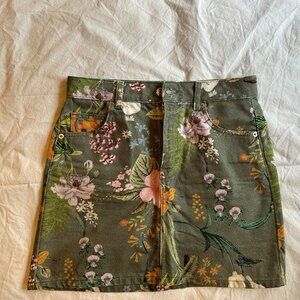 Floral Denim Mini Skirt - Topshop